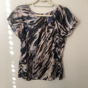 Ann Taylor Short Sleeve Animal Print Blouse 10
